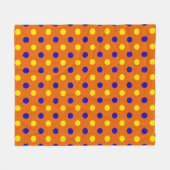 Orange Blau Gelb Punkte Design  Fleecedecke (Vorderseite (Horizontal))