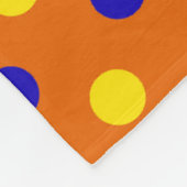 Orange Blau Gelb Punkte Design  Fleecedecke (Ecke)