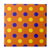 Orange Blau Gelb Punkte Design  Fliese (Vorderseite)