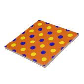 Orange Blau Gelb Punkte Design  Fliese (Seite)
