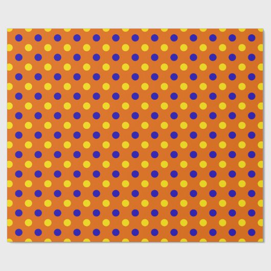 Orange Blau Gelb Punkte Design Geschenkpapier (Flach)