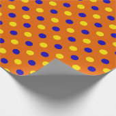 Orange Blau Gelb Punkte Design Geschenkpapier (Ecke)