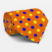 Orange Blau Gelb Punkte Design  Krawatte (Gerollt)