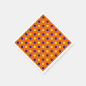 Orange Blau Gelb Punkte Design  Serviette (Ecke)
