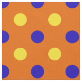 Orange Blau Gelb Punkte Design Stoff (Nahaufnahme)