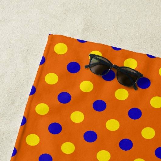 Orange Blau Gelb Punkte Design Strandtuch (Beispiel)