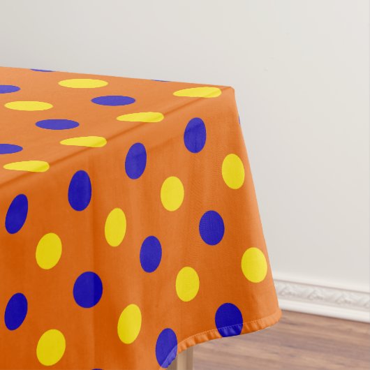 Orange Blau Gelb Punkte Design Tischdecke (Beispiel)
