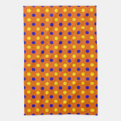 Orange Blau Gelbe Punkte Design  Geschirrtuch (Vertikal)