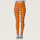 Orange Blau Gelbe Punkte Design Leggings (Vorderseite)