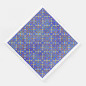Orange-blau gemustertes Diamantmuster Serviette (Ecke)