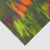 Orange, Blau, grüne abstrakte Malerei Seidenpapier (Detail)