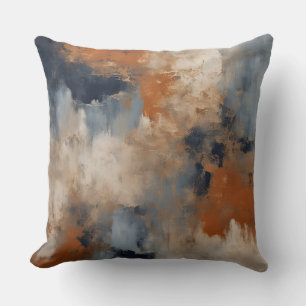 Orange Blau Navy Abstrakt Kissen