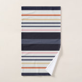 Orange, Blau und Rosa Streifen Badhandtuch Set (Handtuch)