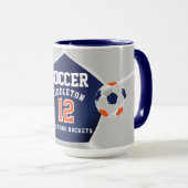 Orange, Blau und Weiß ⚽ Fußball Sport Tasse (VorderseiteRechts)