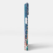 Orange blaue Aquamarin verklebte Glasabstraktion iPhone Hülle (Rechte Seite)