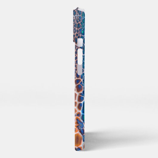 Orange blaue Aquamarin verklebte Glasabstraktion iPhone Hülle (Linke Seite)