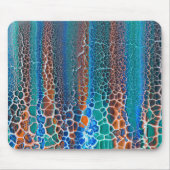 Orange blaue Aquamarin verklebte Glasabstraktion Mousepad (Vorne)