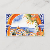 Orange blaue Azulejo talavera Platten Rezeptur Kar Begleitkarte (Rückseite)