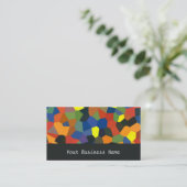 Orange, blaue, grüne, schwarze abstrakte visitenkarte (Stehend Vorderseite)