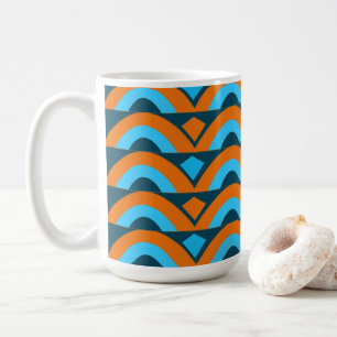 Orange Blaue Halbkreis-Diamant-Geometrie Kaffeetasse