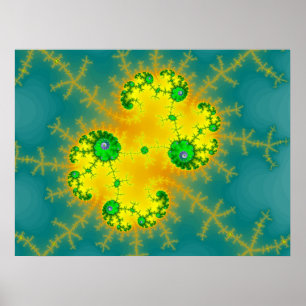 Orange/blaue Julia (Druck) Poster