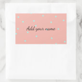 Orange blaue Polka-Punkte abstrakt fügen Namenstex Rechteckiger Aufkleber (Tasche)