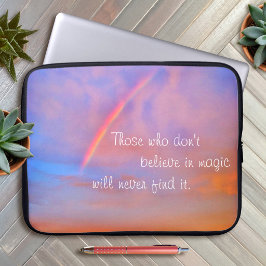 Orange Blaue Regenbogen Sonnenuntergang Foto Glaub Laptopschutzhülle