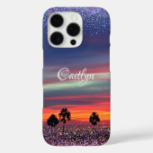 Orange blaue Wolken Sonnenuntergang ombre confetti Case-Mate iPhone Hülle (Rückseite)