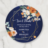 Orange blauen Salbei Blume Marineblau Vielen Dank Geschenkanhänger (Vorderseite)