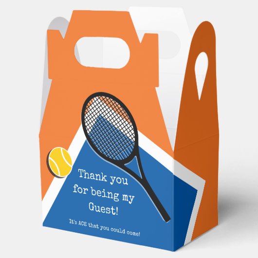 Orange - blauer Tennisplatz, individuell anpassbar Geschenkschachtel (Geöffnet)