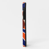 Orange blauer und weißer Fußball Retro Case-Mate iPhone Hülle (Hinten/Links)