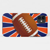 Orange blauer und weißer Fußball Retro Case-Mate iPhone Hülle (Rückseite (Horizontal))