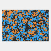 Orange Blauer Wolf gespritzte Farbe Geschenkpapier Set (Vorderseite)