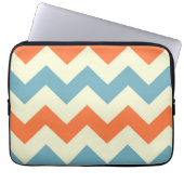 Orange blauer Zickzack Zickzack stripes Laptopschutzhülle (Vorderseite)