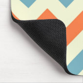 Orange blauer Zickzack Zickzack stripes Mousepad (Ecke)