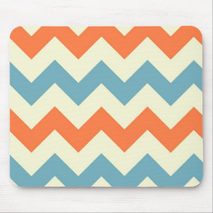 Orange blauer Zickzack Zickzack stripes Mousepad