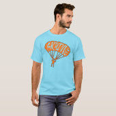 Orange blaues skydive fanatisches Typt-stück T-Shirt (Vorne ganz)