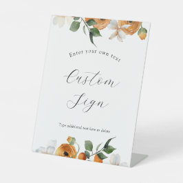 Orange blendet benutzerdefinierte Textsignierung Sockelschild