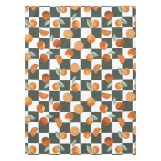 Orange Bliss Dark Aquamarine Schachbretter Tischdecke