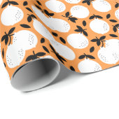 Orange Bliss: Exquisite Fruchtmuster Geschenkpapier (Rolleneckpunkt)