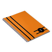 Orange & Blk Streifen Notebook Notizblock (Rechte Seite)