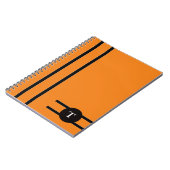 Orange & Blk Streifen Notebook Notizblock (Linke Seite)