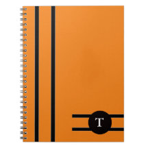 Orange & Blk Streifen Notebook