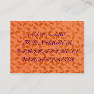 Orange Blobs auf Light Orange Business Card Visitenkarte