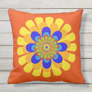 Orange Bloom Blume Kissen