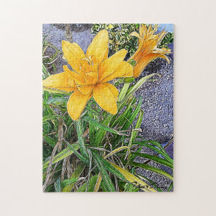 Orange Bloom und Bud Puzzle
