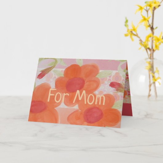 Orange Bloral Design Karte (Gelbe Blume)