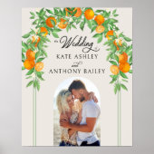 Orange Blossom Arch Wedding Foto Willkommen Poster (Vorne)