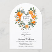 Orange Blossom Baby Shower Arch Invitation Einladung (Vorderseite)