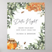 Orange Blossom Bee Brautparty Date Jar Sign Poster (Vorne)